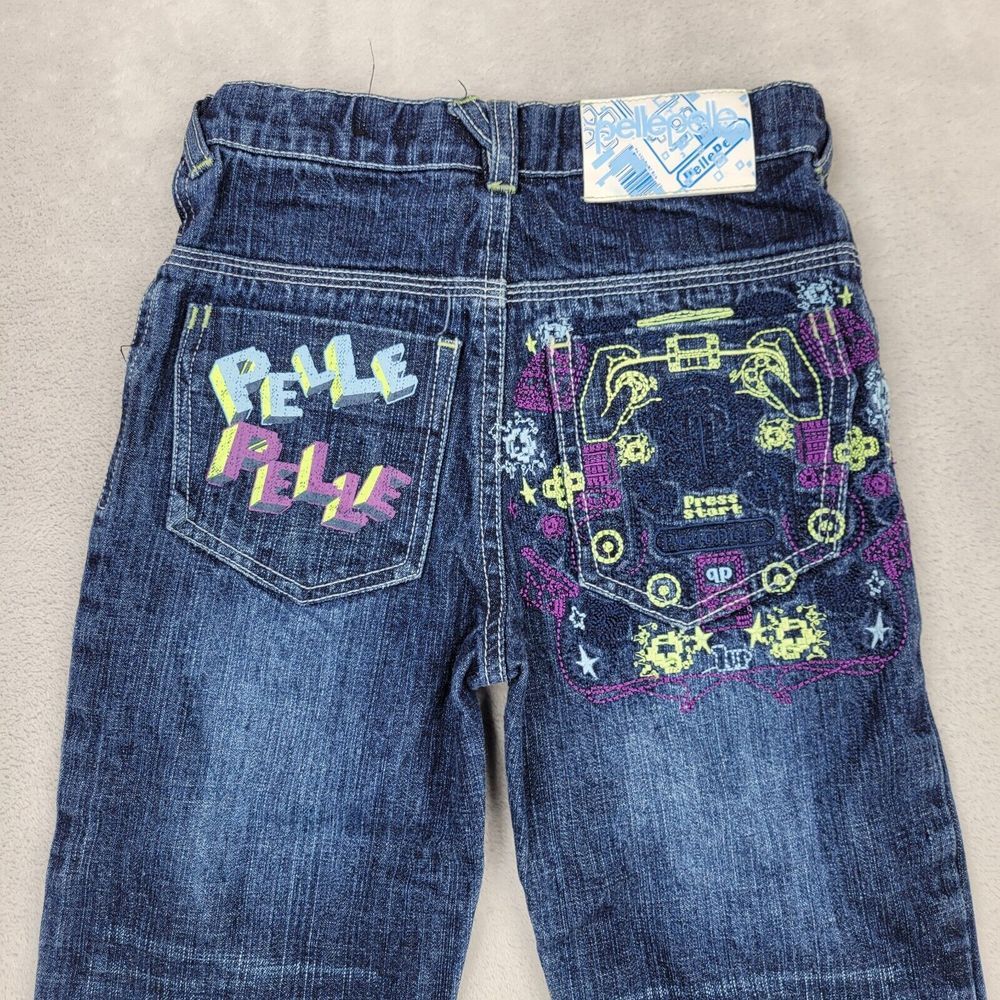 Pelle Pelle Shorts Boys 4T Pants Jeans Jorts Baggy Vintage Y2K Embroidery Kid